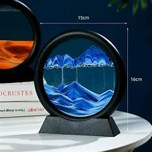 3D Hourglass Quicksand Moving Sand Art Picture Round Glass Deep Sea Sandscape Craft Flowing Painting Office Home Decor Gift